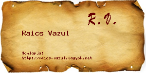 Raics Vazul névjegykártya